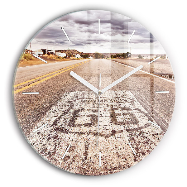Horloge ronde Route 66 États-Unis