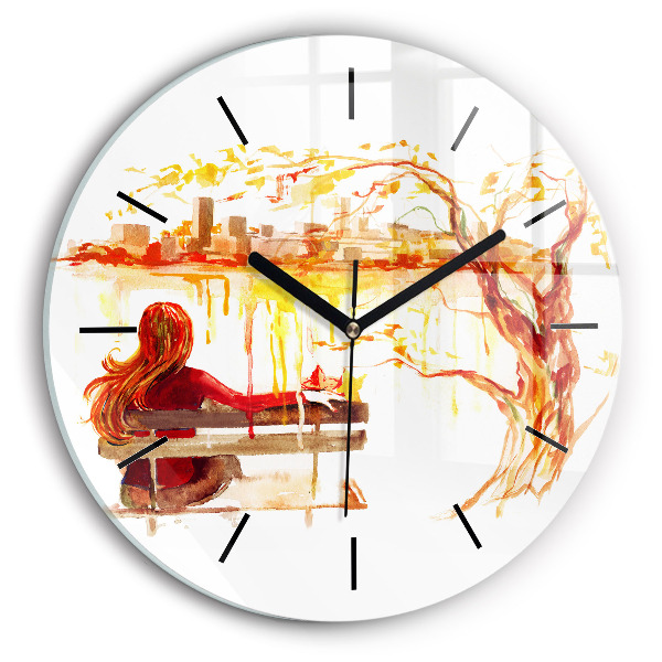 Horloge ronde 'Paysage d''automne'