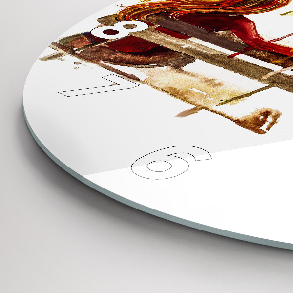 Horloge ronde 'Paysage d''automne'