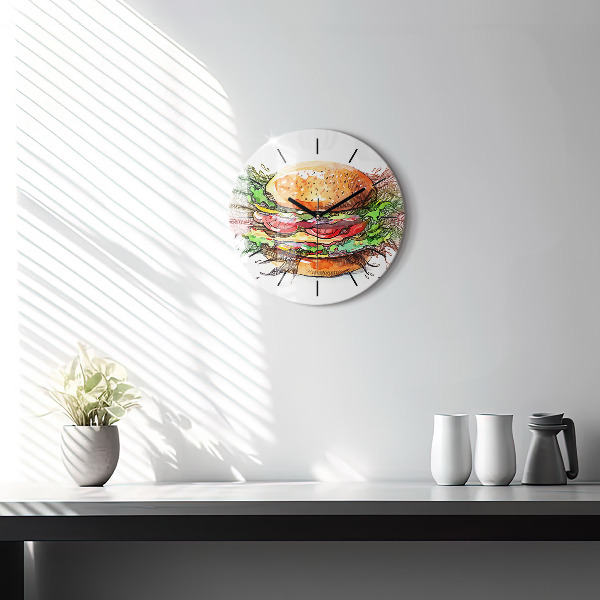 Horloge ronde Cheeseburger XXL