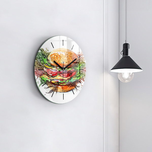 Horloge ronde Cheeseburger XXL