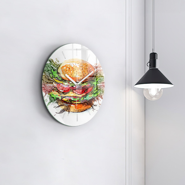 Horloge ronde Cheeseburger XXL