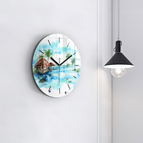 Horloge ronde 'Photo d''une île déserte'