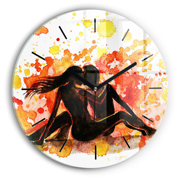Horloge ronde 'L''amour et un couple amoureux'
