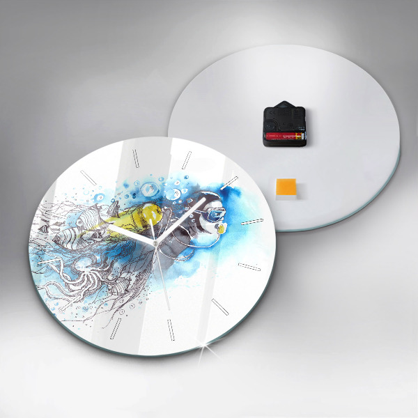 Horloge ronde La vie des poissons sous-marins