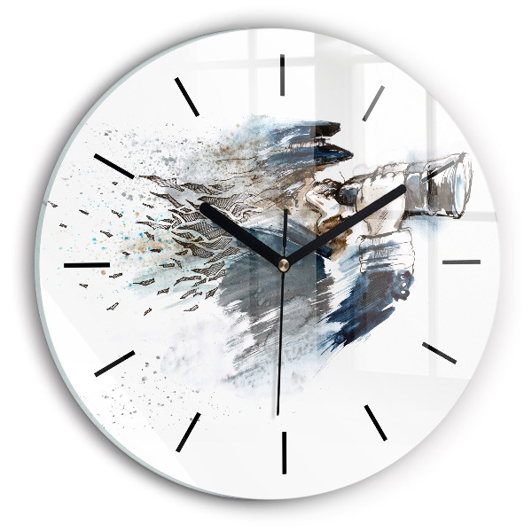 Horloge ronde Capitaine avec des jumelles