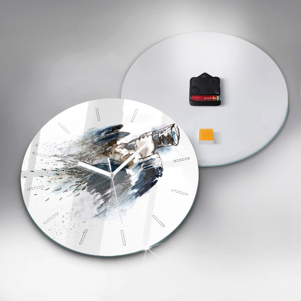 Horloge ronde Capitaine avec des jumelles