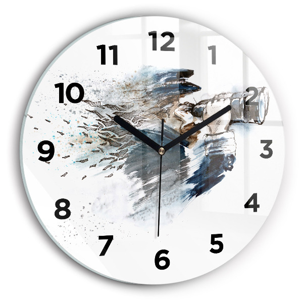 Horloge ronde Capitaine avec des jumelles