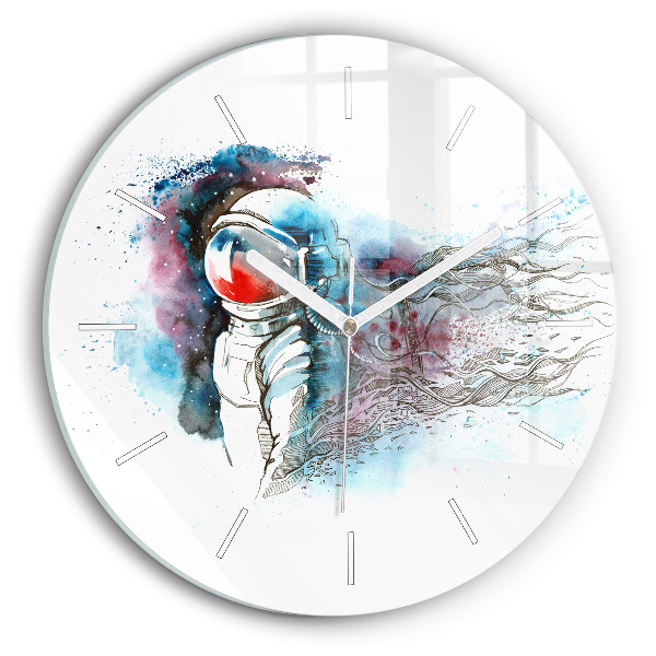 Horloge ronde Abstraction des astronautes