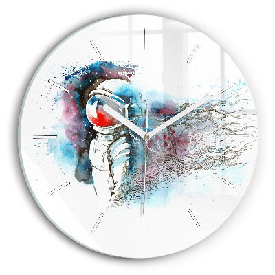 Horloge ronde Abstraction des astronautes