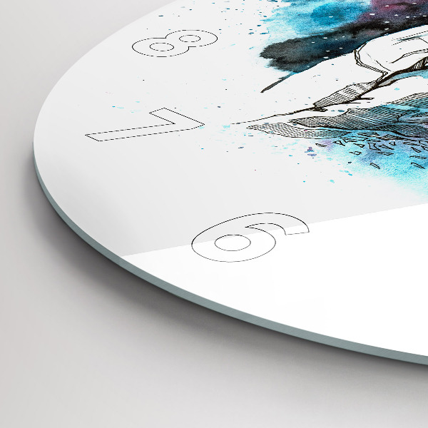 Horloge ronde Abstraction des astronautes
