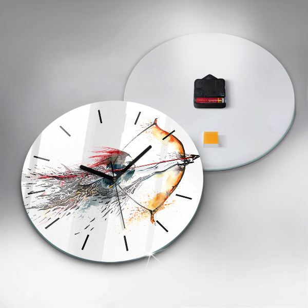 Horloge ronde Un guerrier en chasse