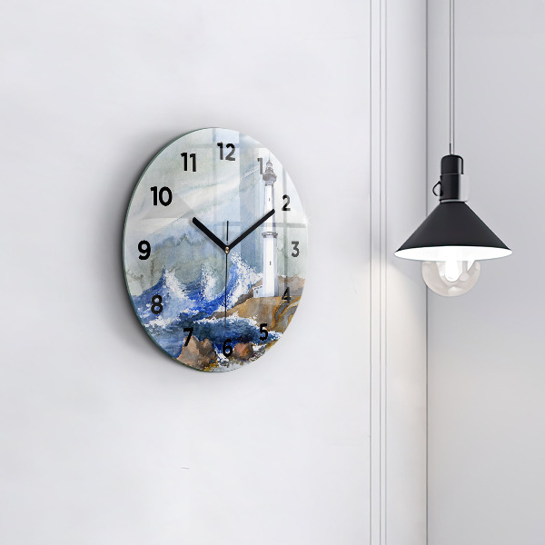 Horloge ronde La mer et le phare
