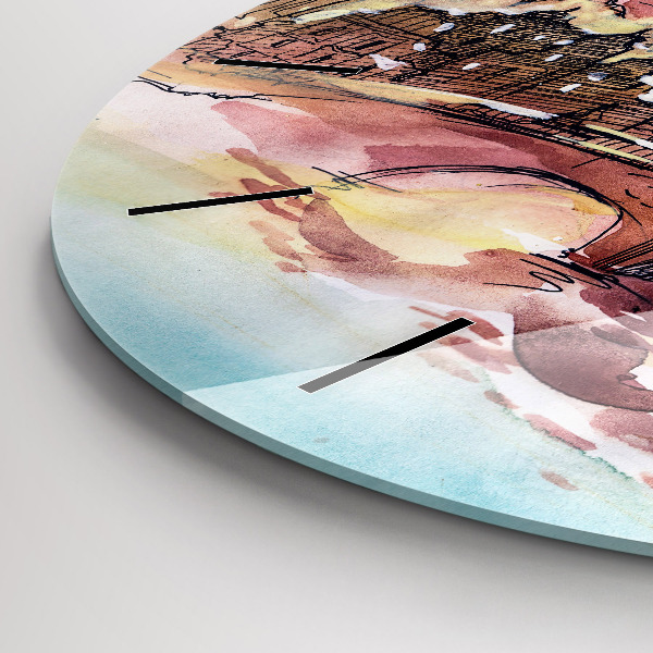 Horloge ronde Paysage peint de Paris