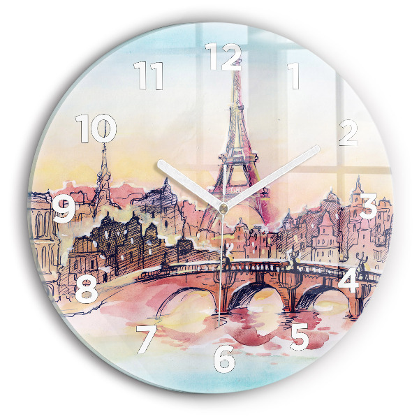 Horloge ronde Paysage peint de Paris