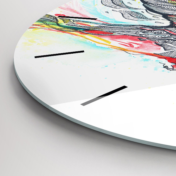 Horloge ronde Perroquet coloré en vol