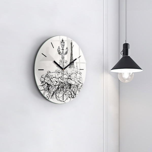 Horloge ronde Dessin de course cycliste