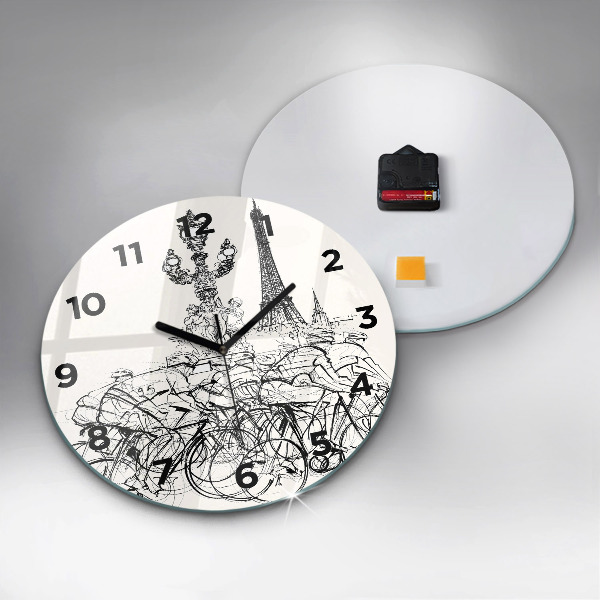 Horloge ronde Dessin de course cycliste