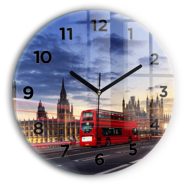 Horloge ronde Bus rouge de Londres