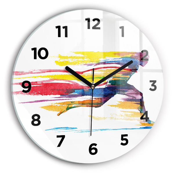 Horloge ronde Illustration du coureur