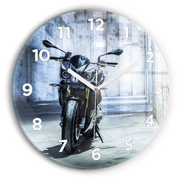 Horloge ronde Moto dans la ruelle