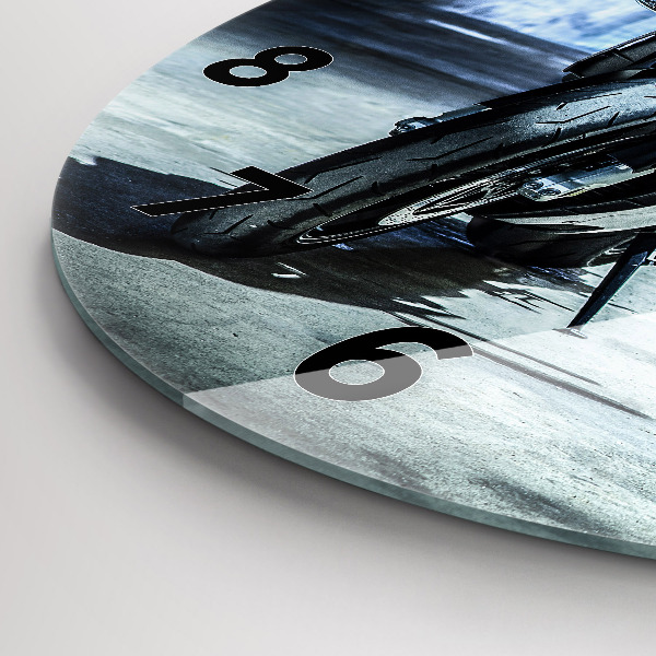 Horloge ronde Moto dans la ruelle