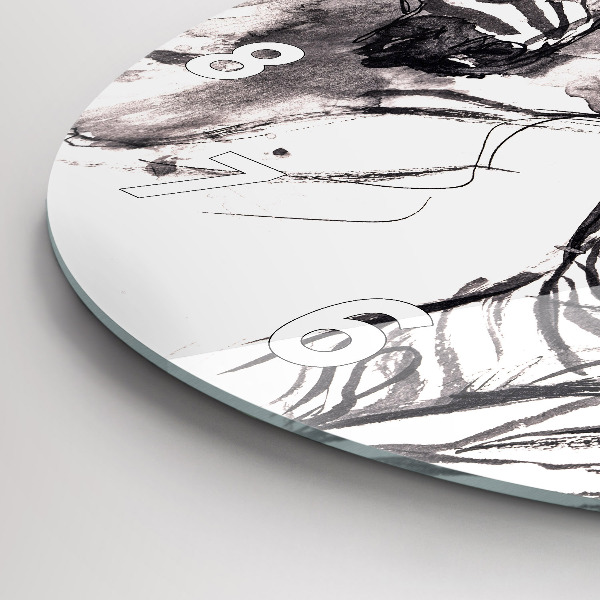 Horloge ronde Femme et zèbres