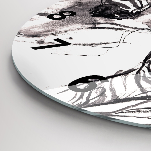 Horloge ronde Femme et zèbres