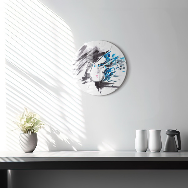 Horloge ronde Visage de femme abstrait