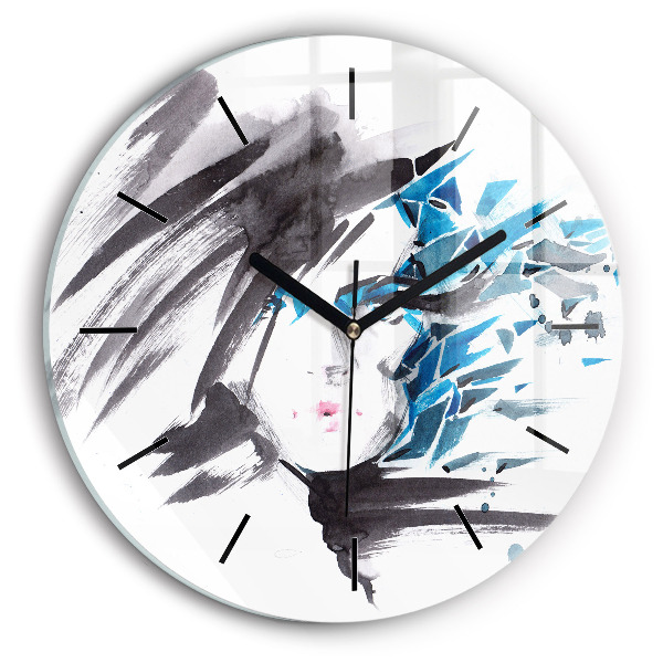 Horloge ronde Visage de femme abstrait