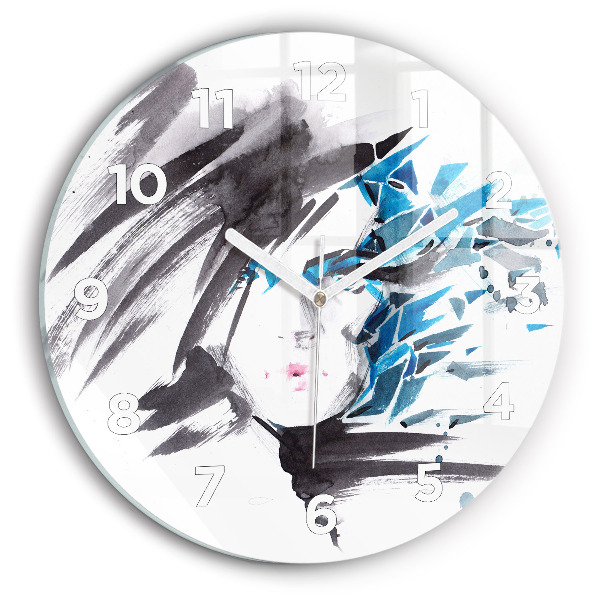 Horloge ronde Visage de femme abstrait