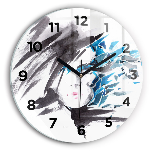 Horloge ronde Visage de femme abstrait