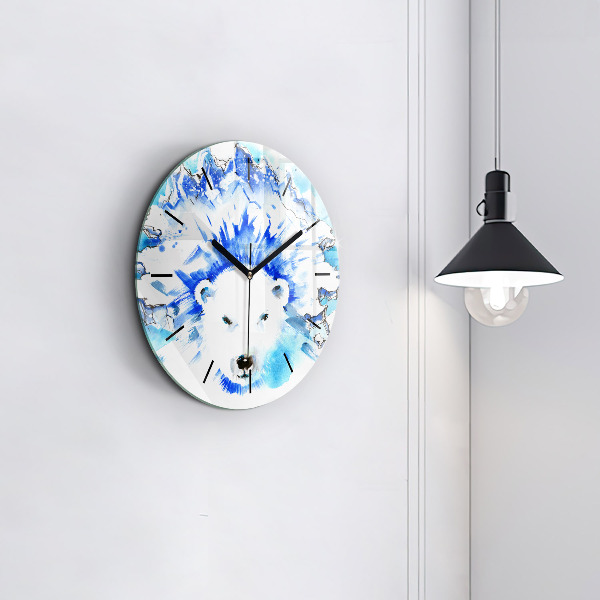 Horloge ronde Ours sur fond de glace