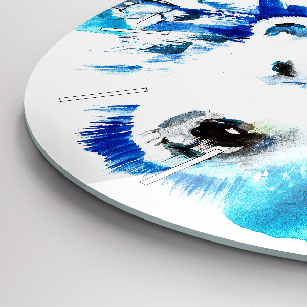 Horloge ronde Ours sur fond de glace