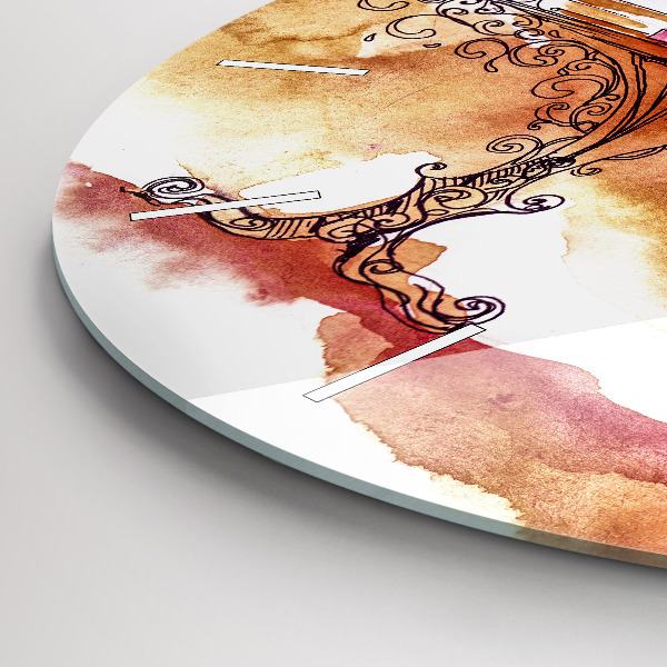 Horloge ronde Femme buvant du thé