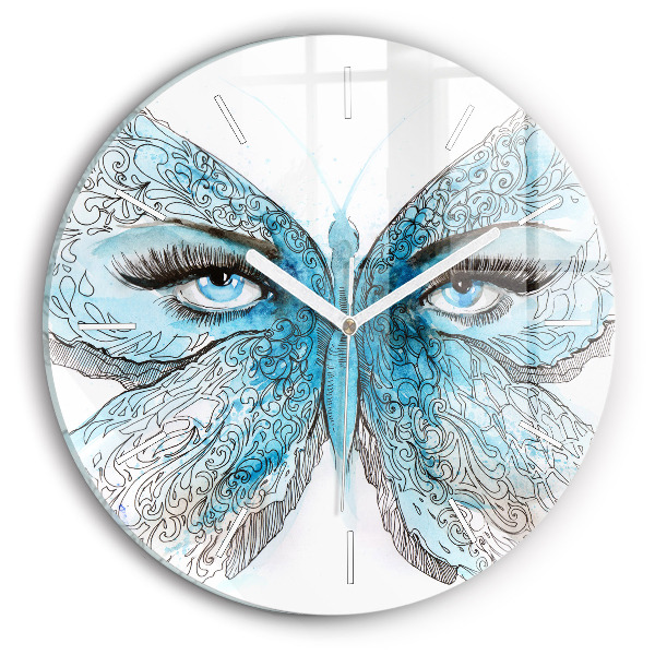 Horloge ronde Visage de papillon