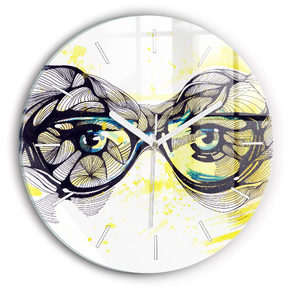 Horloge ronde Yeux avec des lunettes