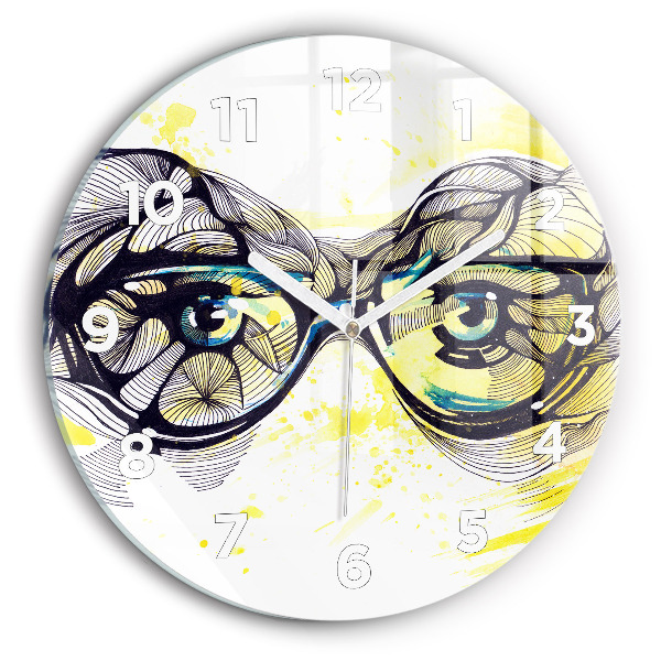 Horloge ronde Yeux avec des lunettes