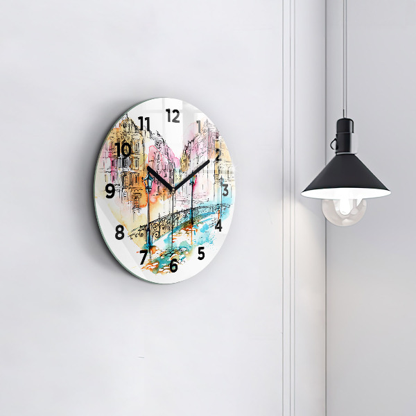 Horloge ronde Architecture peinte