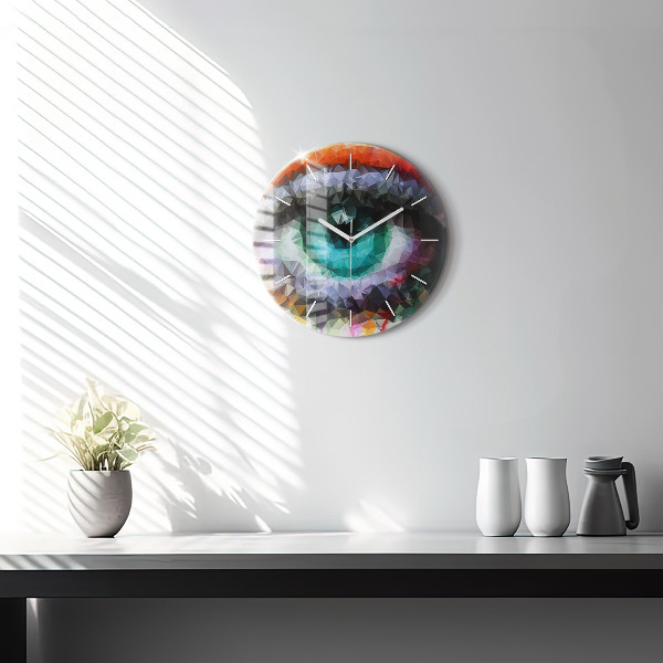 Horloge ronde Œil humain coloré