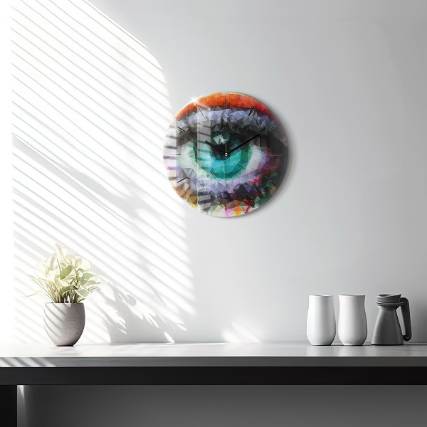 Horloge ronde Œil humain coloré