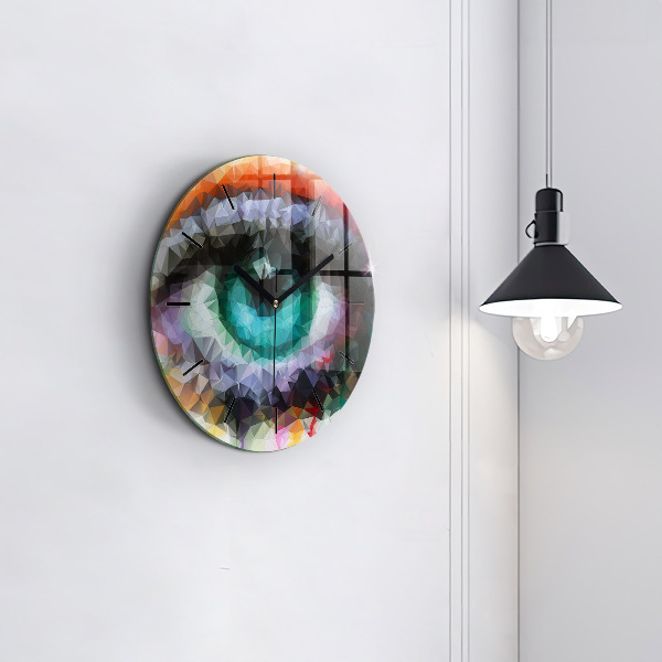 Horloge ronde Œil humain coloré