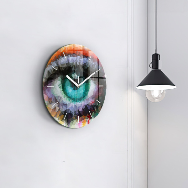 Horloge ronde Œil humain coloré