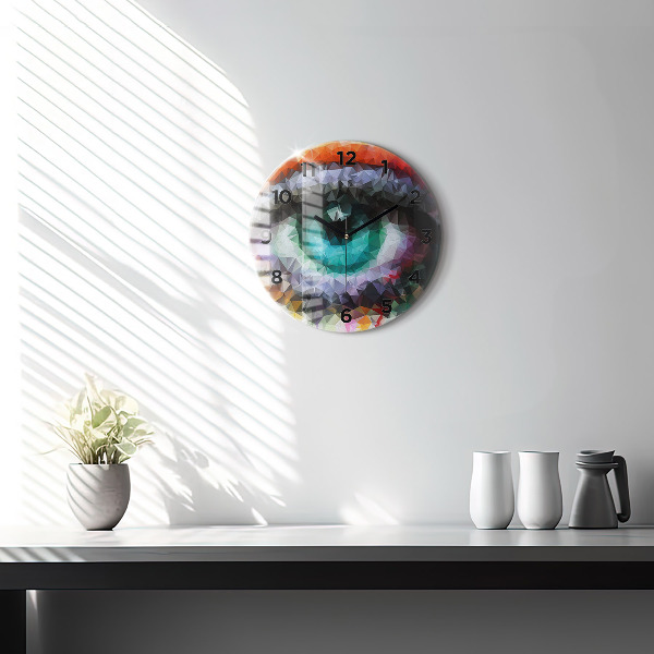 Horloge ronde Œil humain coloré