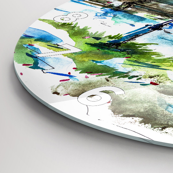 Horloge ronde Printemps pittoresque