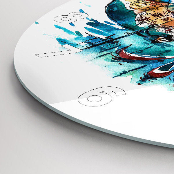 Horloge ronde Italie - Gondole vénitienne