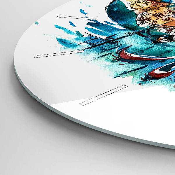 Horloge ronde Italie - Gondole vénitienne