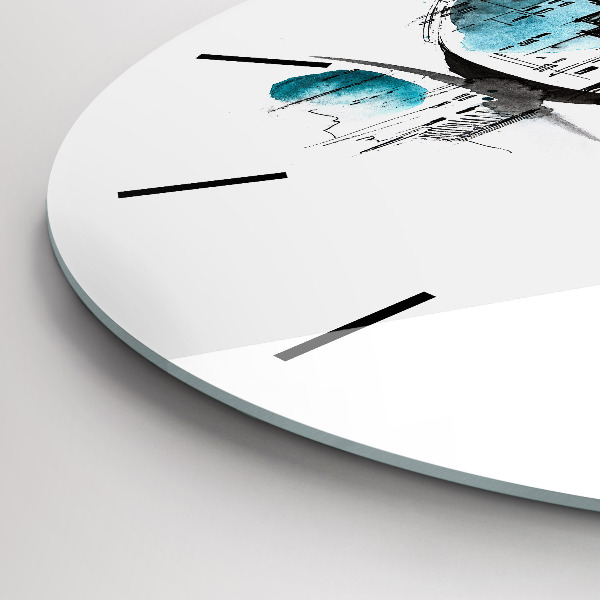 Horloge ronde Ville à lunettes