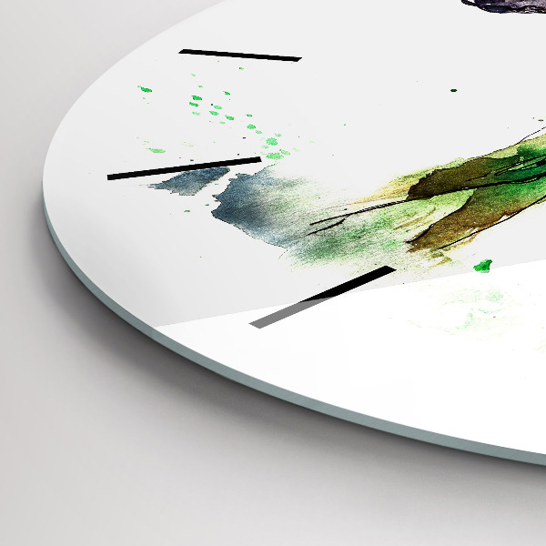 Horloge ronde 'Paysage d''élans et de montagnes'