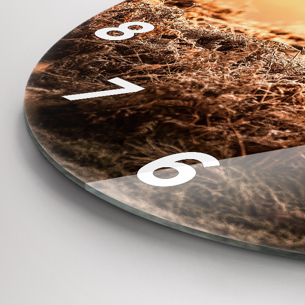 Horloge ronde Cerf au lever du soleil